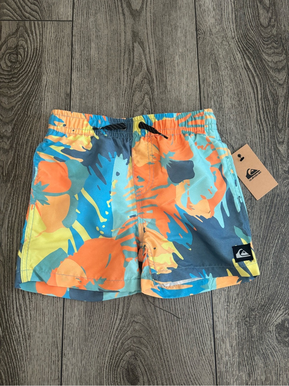 Quiksilver Kids Orange, Blue & Yellow Floral Swim Shorts